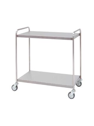 Fordelingsvogn i rustfrit stål – 2 hylder – 95x55x95 cm