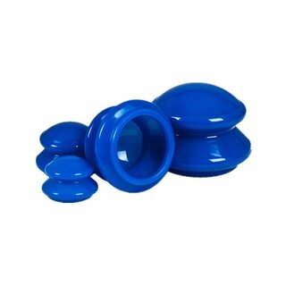 Cupping sæt massage silikone blå 4x