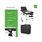 Bærbar massagebriks Adele 70cm - Sort