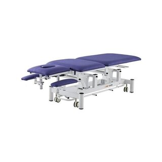 Elektrisk massagebriks med 5 sektioner - Rila PRO - Hvidt stel, blåt betræk