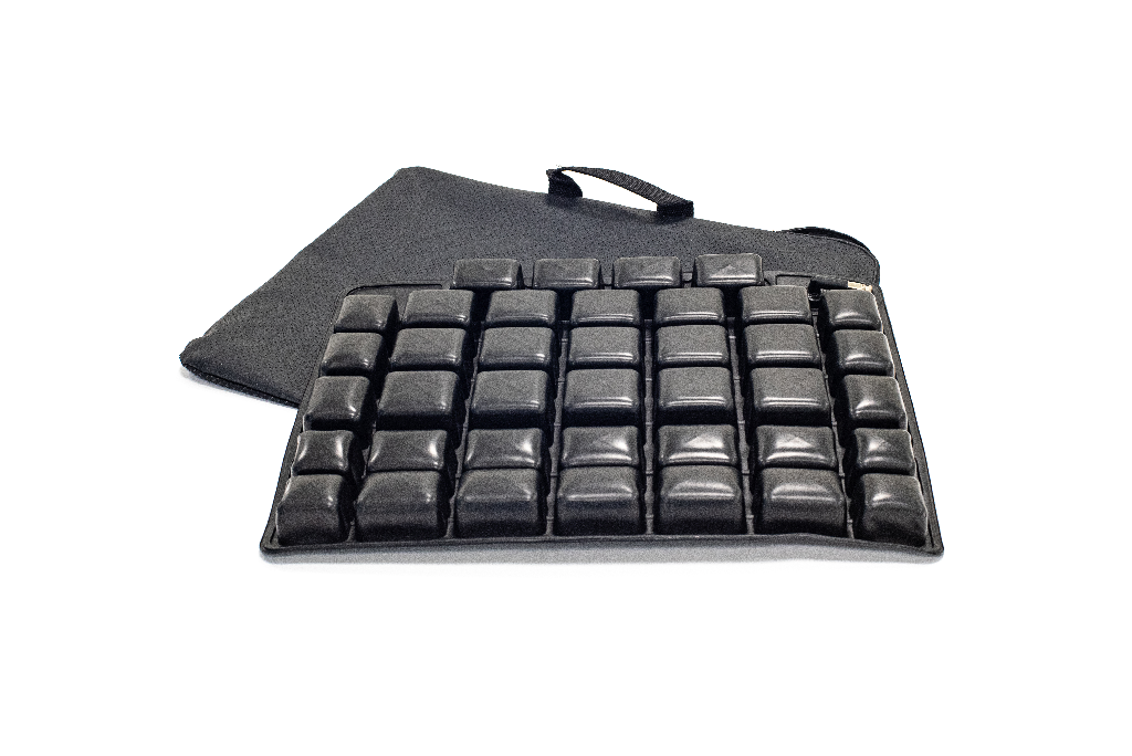 Anti-decubitus sædehynde til kørestole med automatisk ventil og betræk