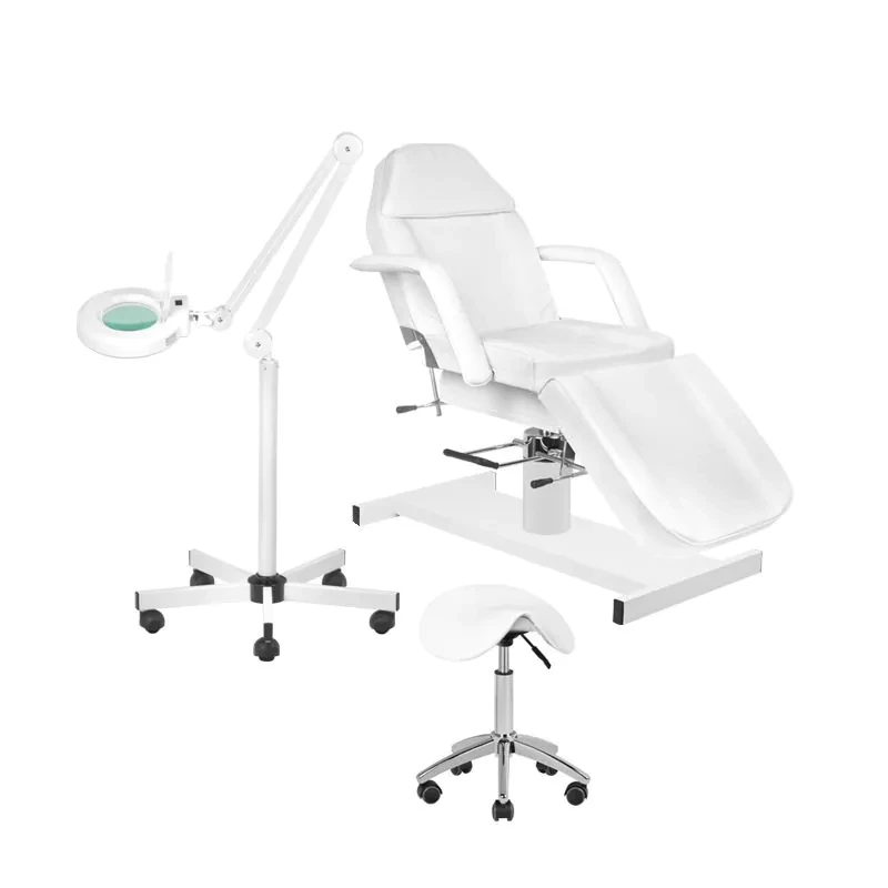 Salonpakke 4-i-1 - behandlingsbriks - LED-lampe, Trolley - Ergonomisk Sadelstol