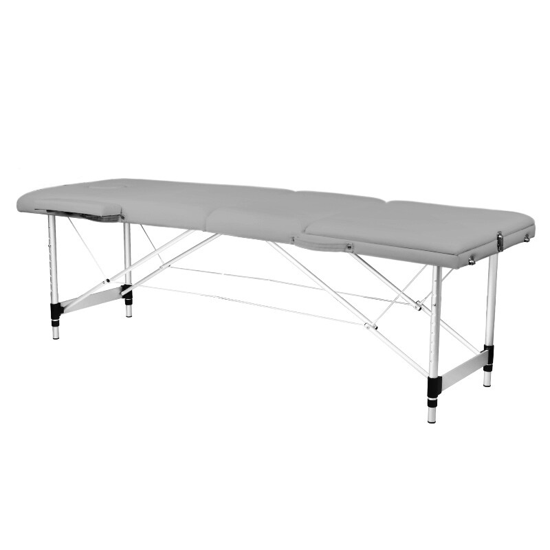 Sammenklappelig massagebriks Balance aluminium, 3-delt, grå