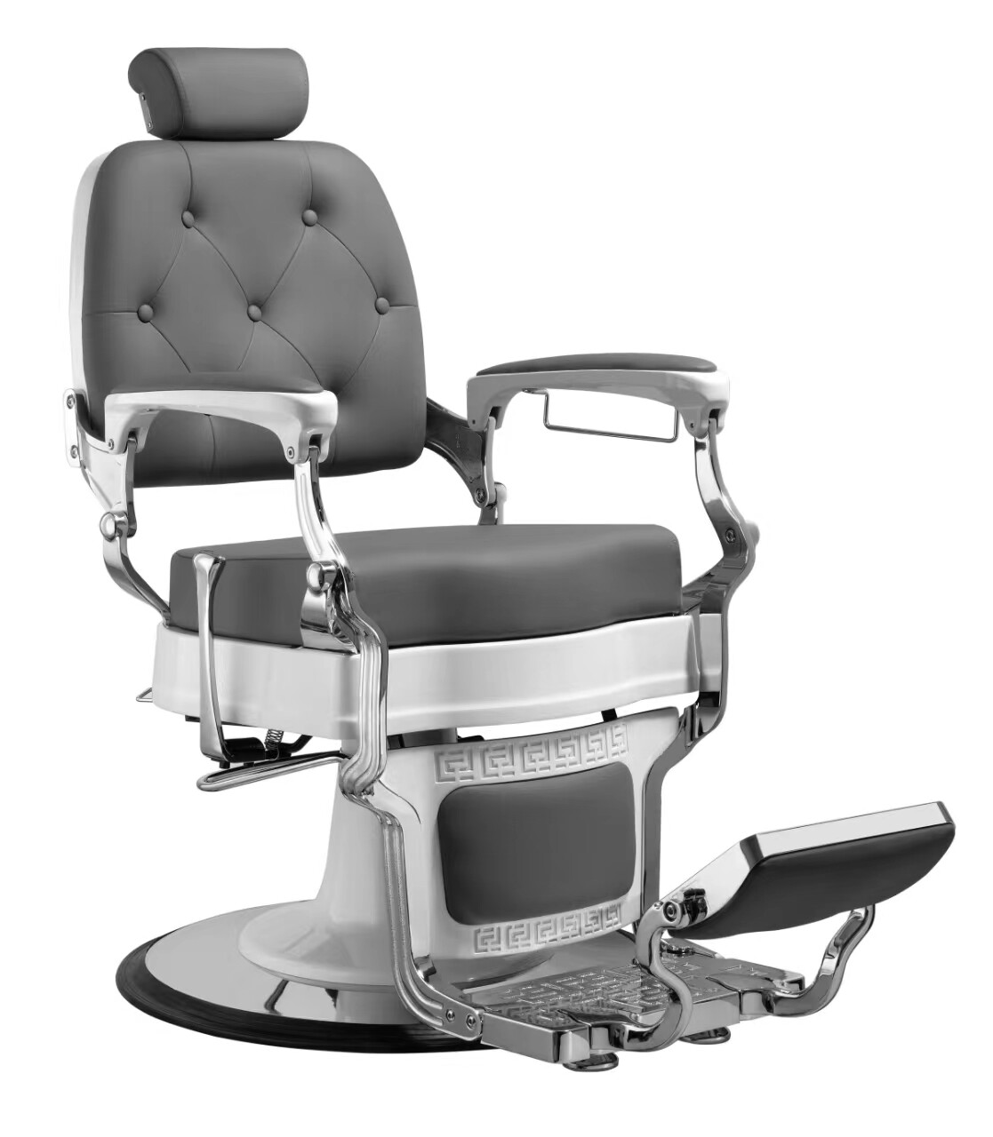 Barberstol, Trim White-Grey