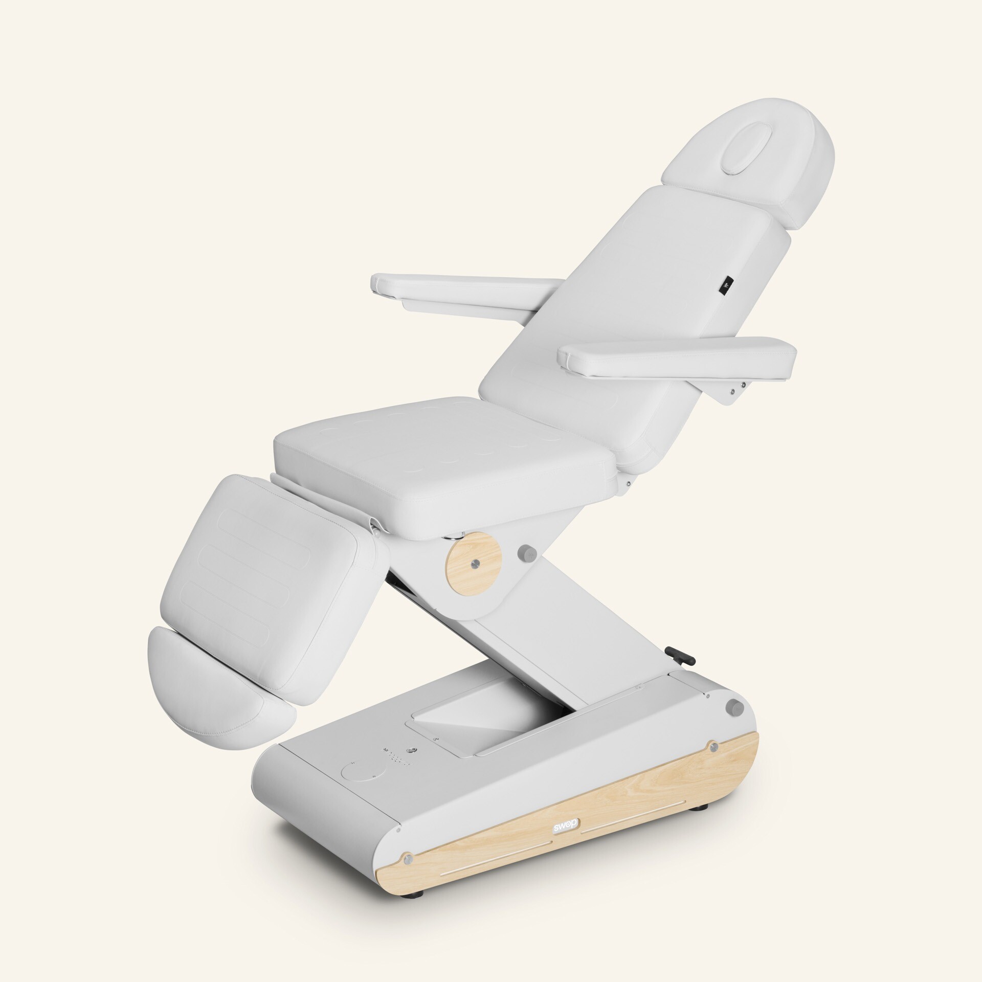 Elektrisk behandlingsstol 4 motorer med hjul, Swop B4 Pro, Hvid