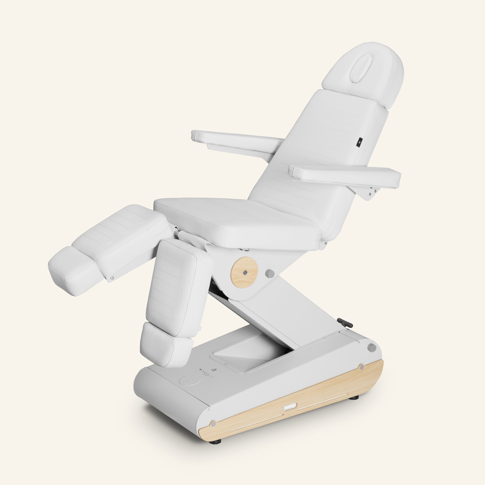 Elektrisk fodplejestol 3 motorer med hjul, Swop P3 Pro, Hvid