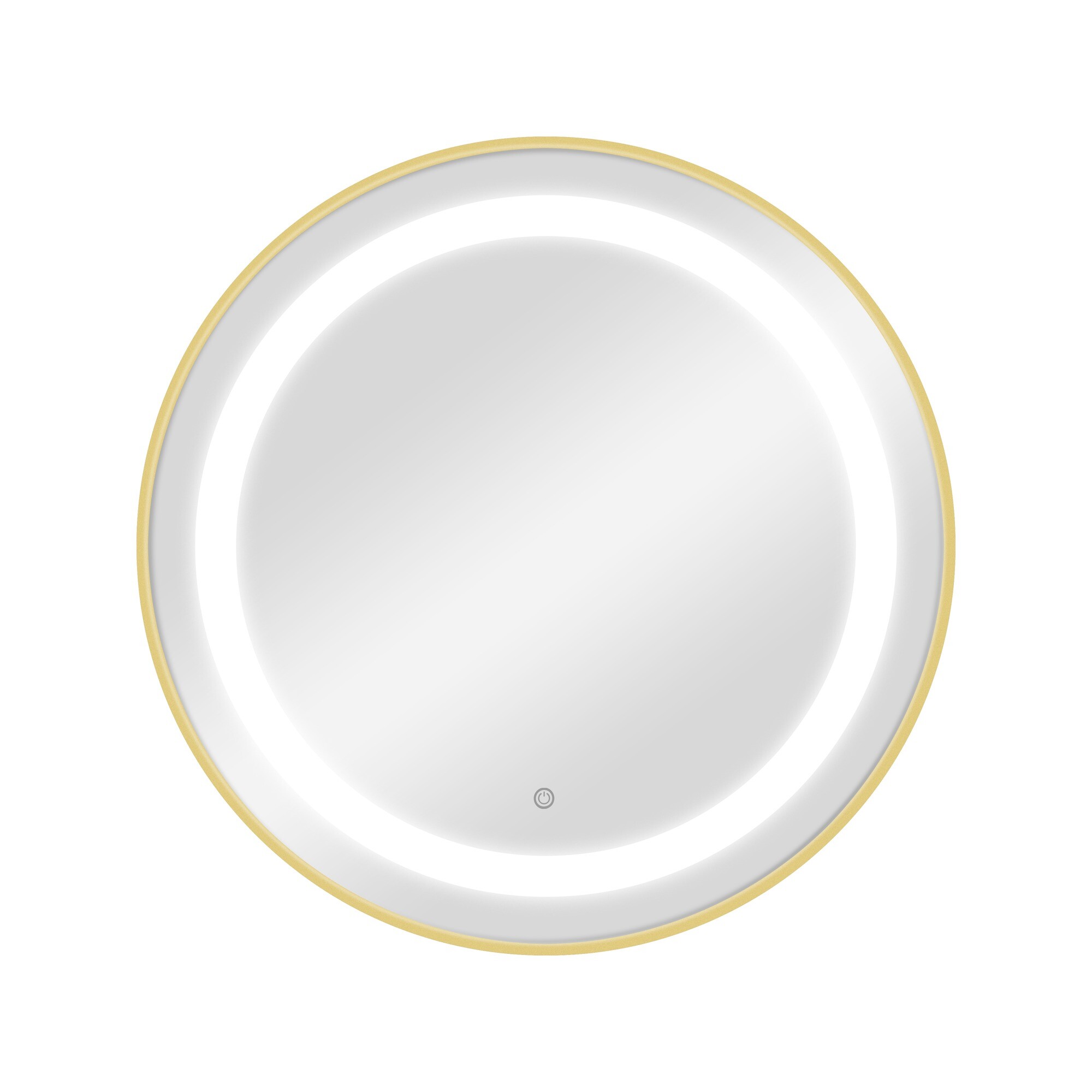 Rundt frisørspejl med LED, Bree, Guld
