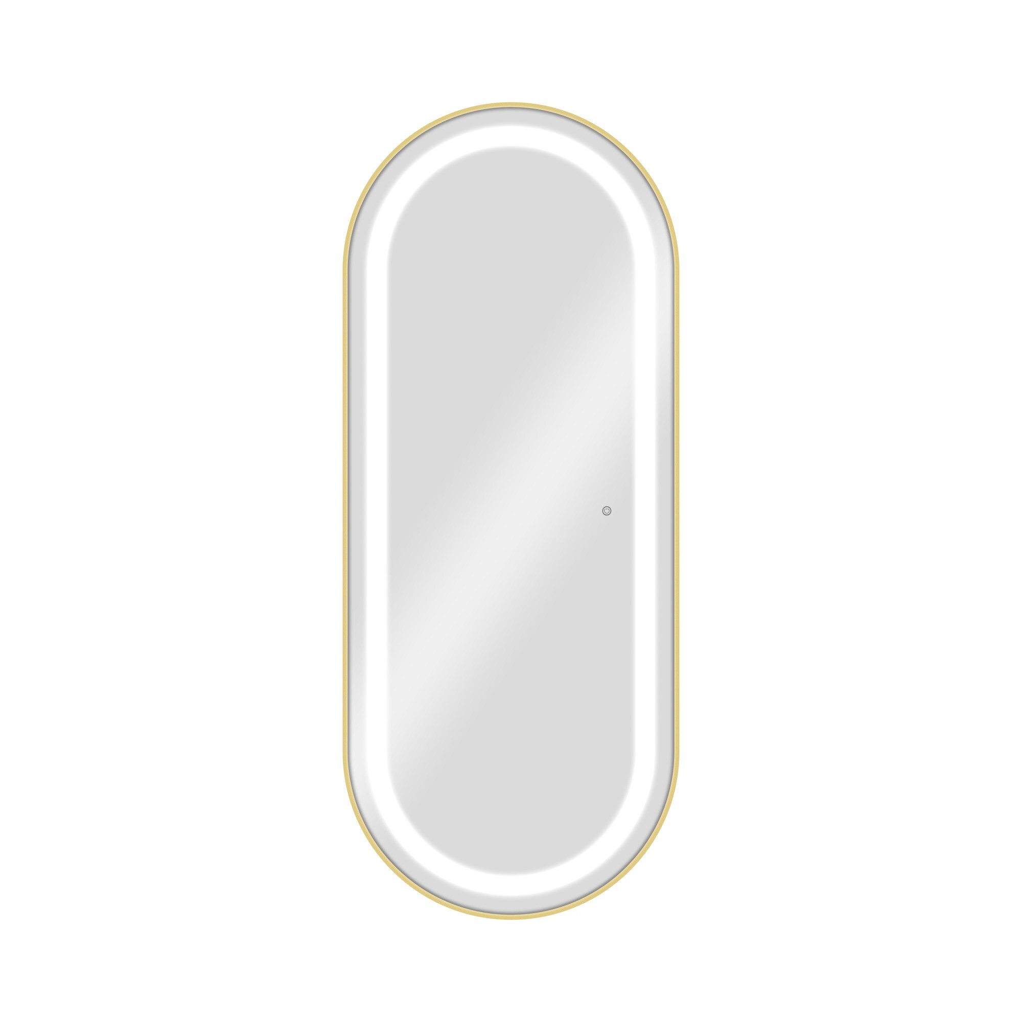 Ovalt frisørspejl med LED, Bliss, Guld
