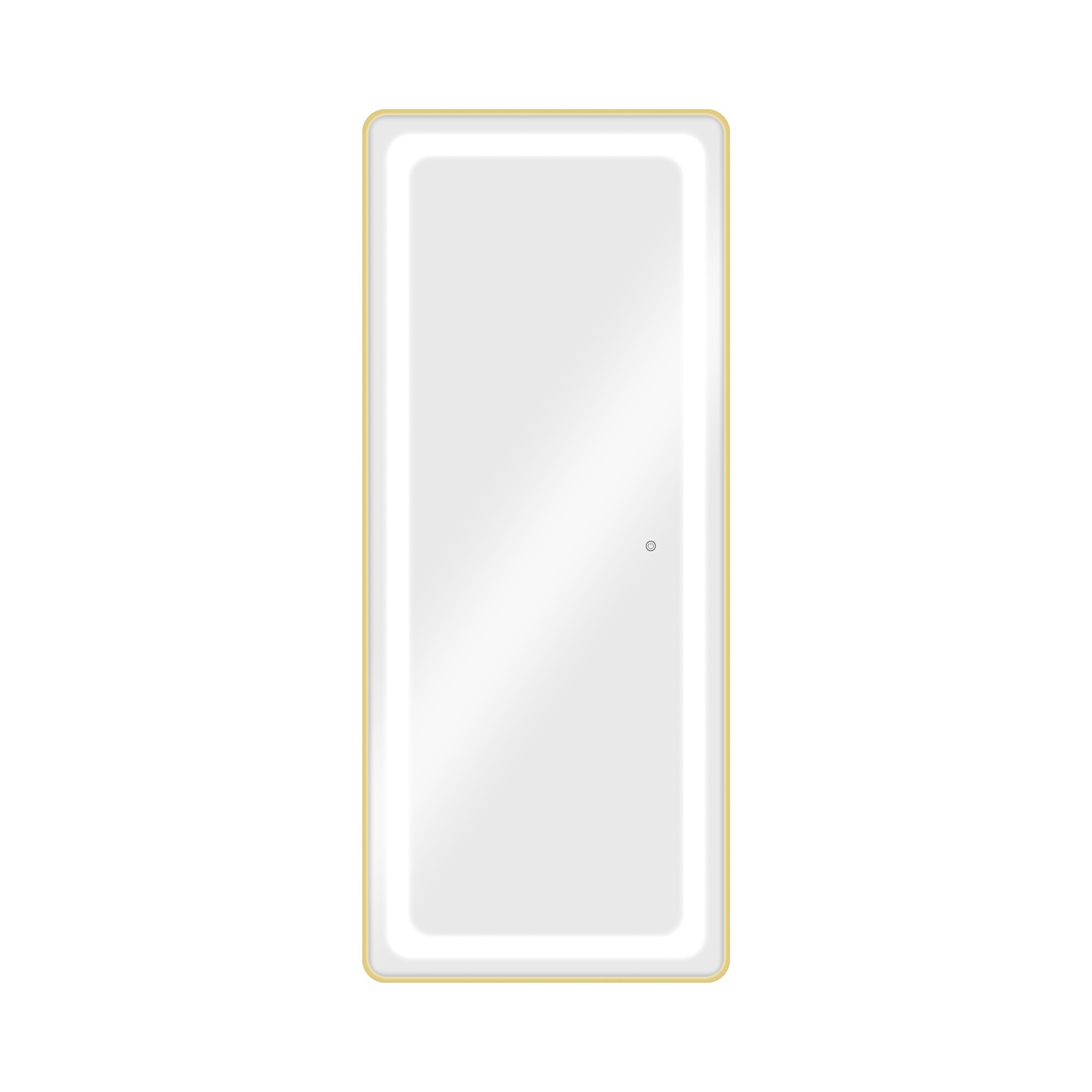Rektangulært frisørspejl med LED, Lush, Guld