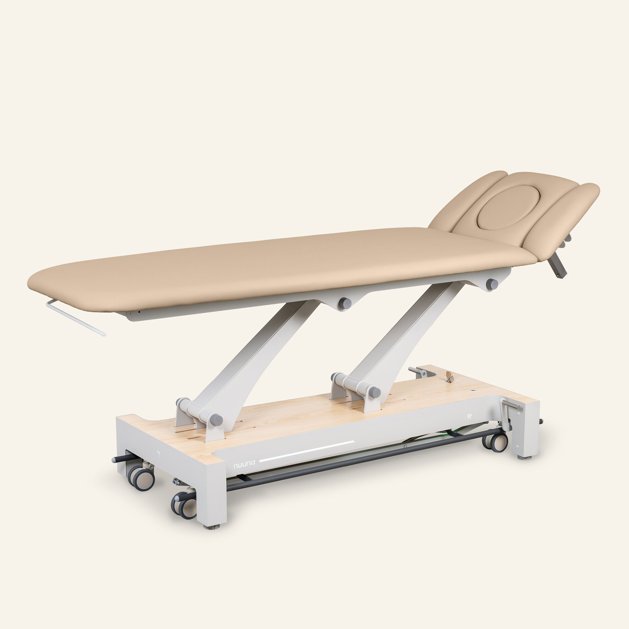 Behandlingsbriks elektrisk 4-delt med rundtomstyring, Nuuna 4 Pro, Sand