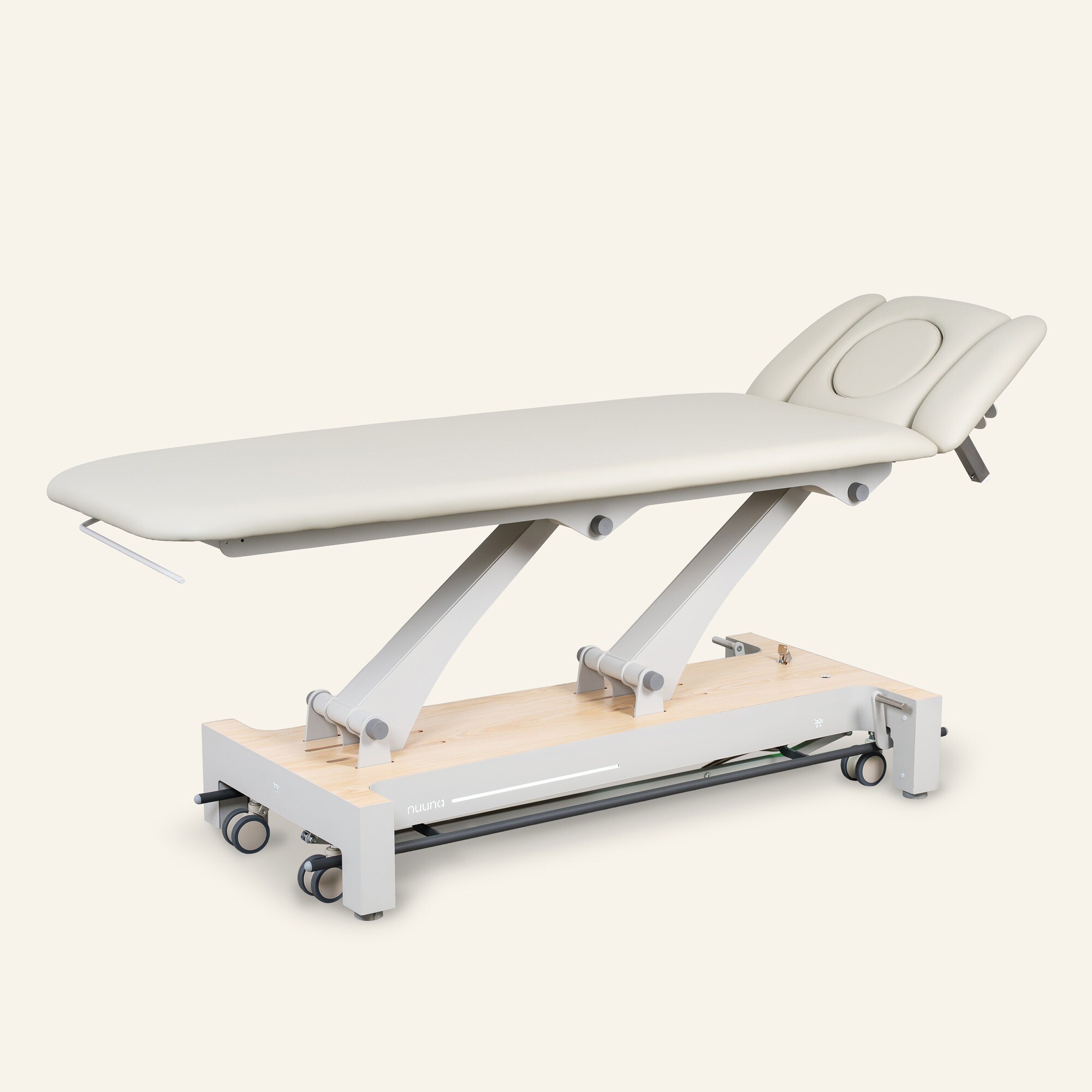 Behandlingsbriks elektrisk 4-delt med rundtomstyring, Nuuna 4 Pro, Oliven