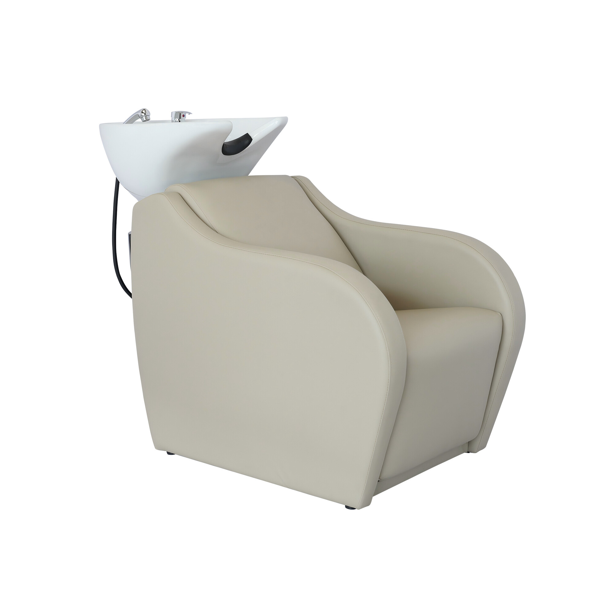 Vaskestol med elektrisk fodstøtte og keramisk vask, Wisp Power +, Beige