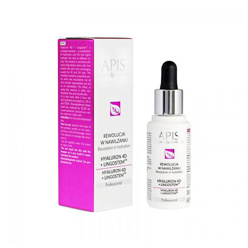 Apis Hyaluron 4D + Ligost™ fugtgivende emulsion med hyaluronsyre og tyttebærstamceller 30 ml