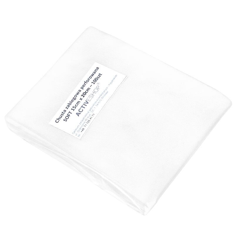 Perforerede engangsklude i non-woven 15 x 20 cm hvide, 100 stk.