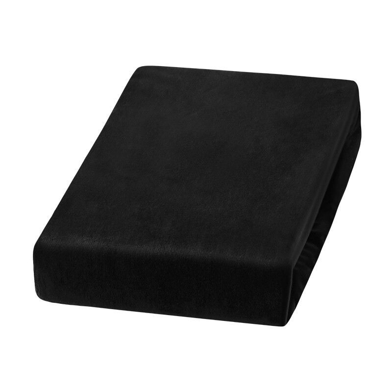 Velourlagen med elastik til behandlingsstol sort, 70 x 190 cm