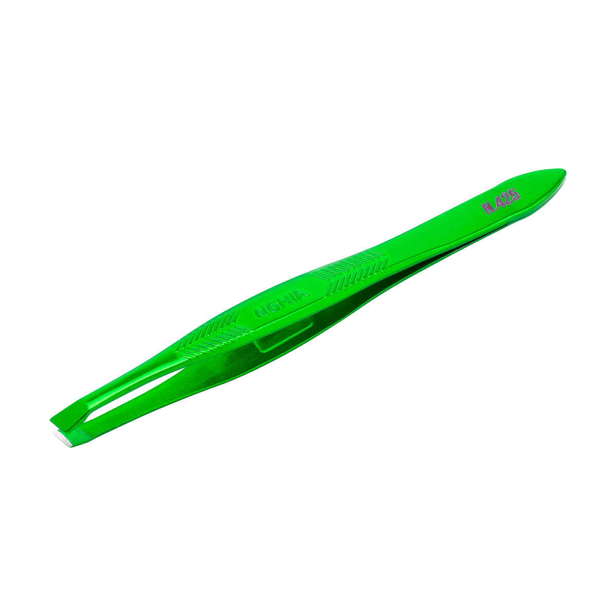 Nghia Export N-425 pincet med skrå spids, grøn, 9 cm