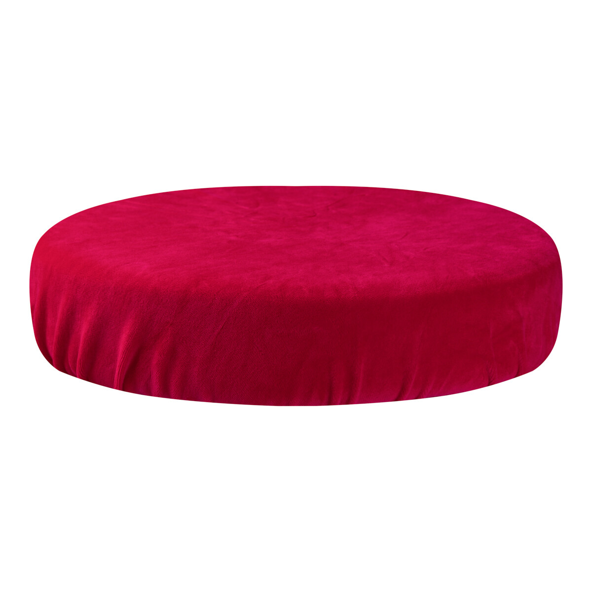 Velourbetræk til taburet med elastik fuchsia, til sæde 3540 cm