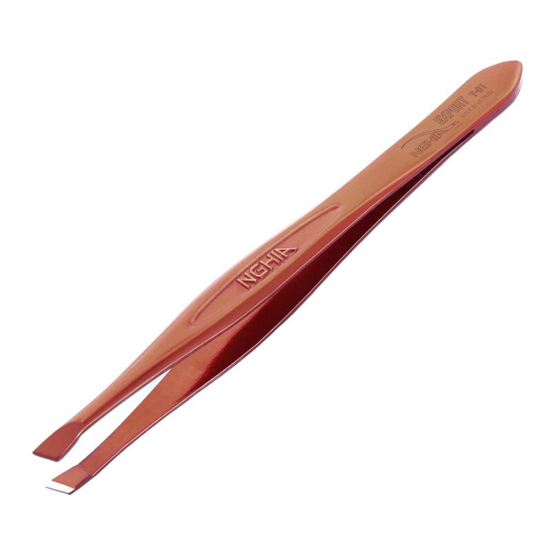 Nghia Export T-01 pincet med skrå spids, brun, 9 cm