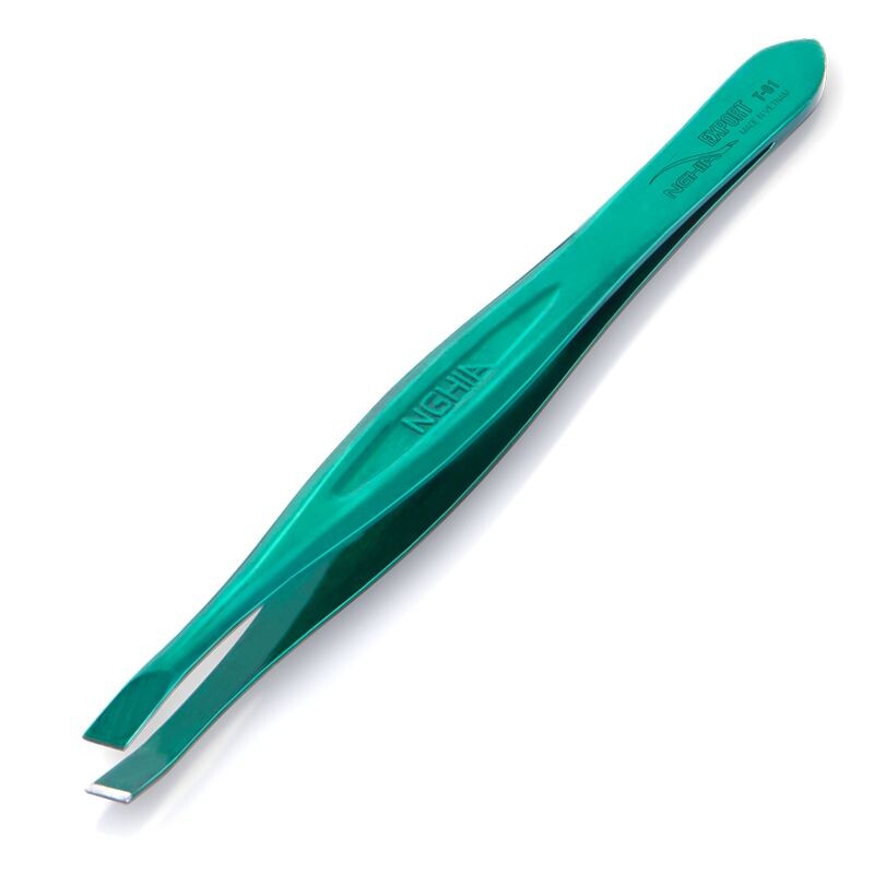 Nghia Export T-01 pincet med skrå spids, grøn, 9 cm