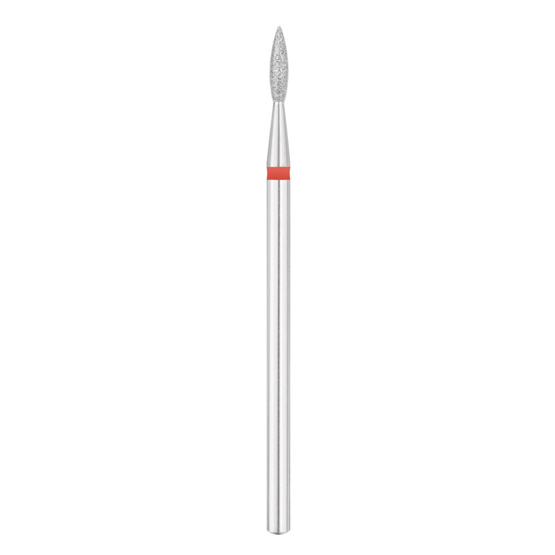 EXO PRO diamantfræser, flamme Ø2,1 mm bit til neglefræser, fin (rød)